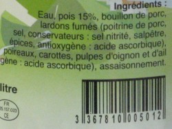 Zoomer sur SOUPE DE POIS .50CL