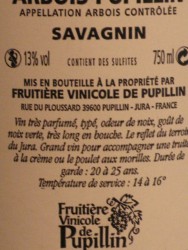 Zoomer sur ARBOIS SAVAGNIN 75cl
