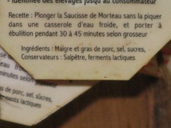 Zoomer sur Saucisse de Morteau IGP 400gr min