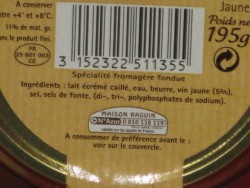 Zoomer sur Cancoillotte Vin Jaune ou Vin Arbois Raguin 195gr