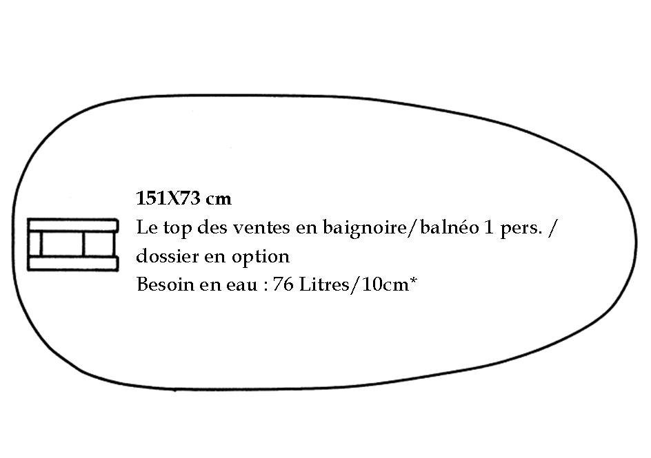 Baignoire kambala 151 x 73