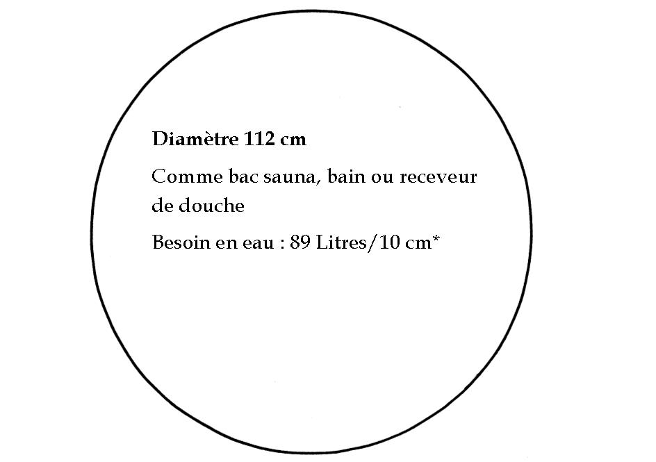 Baignoire bois ronde diam. 112
